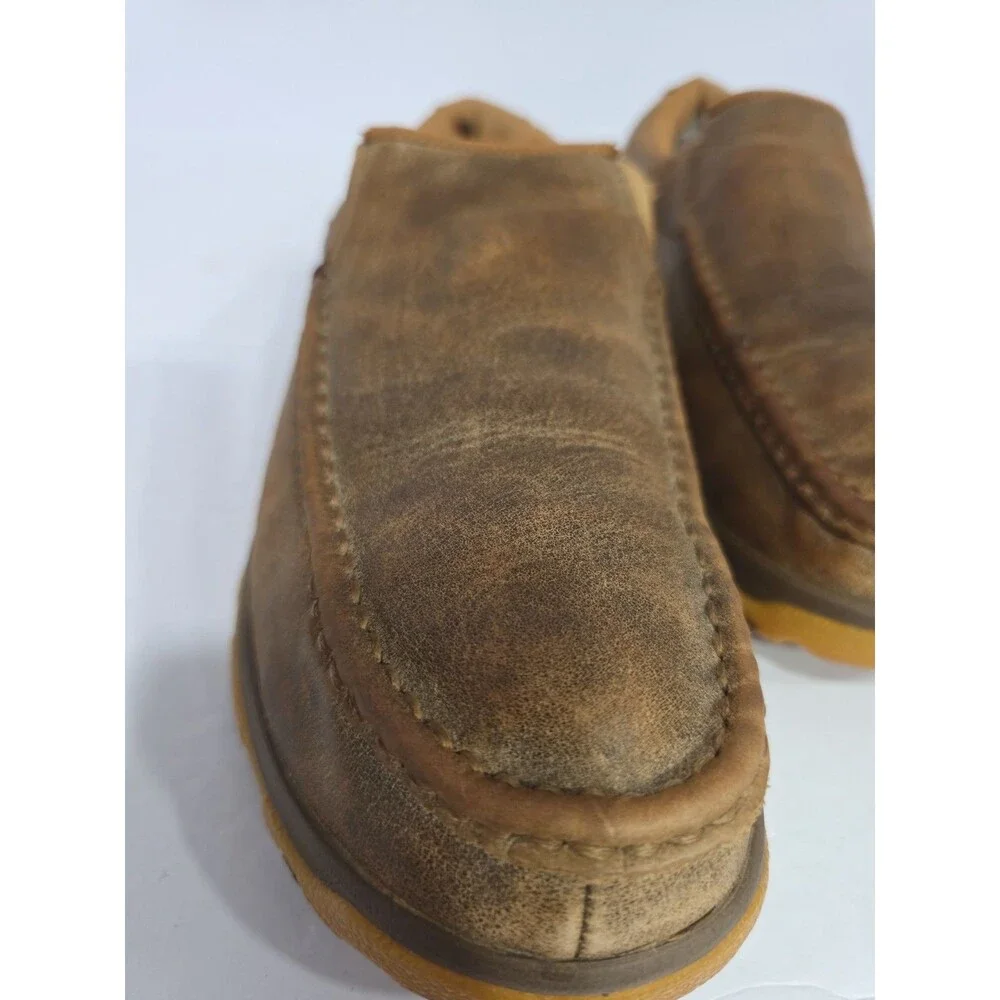 Twisted X Mens Oiled Leather Driving Moc Bomber MXC003 SZ 9.5 M Slip On Shoes